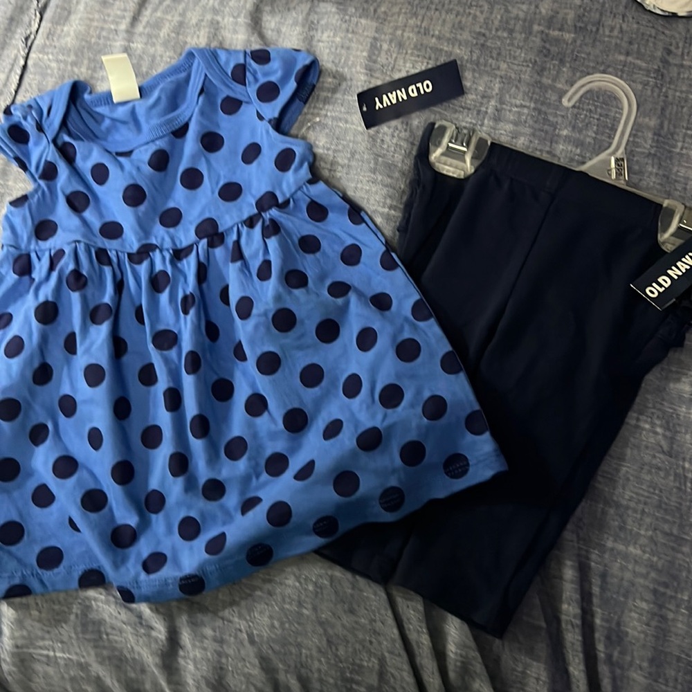 oldnavy 3-6 month baby girl dress and leggings